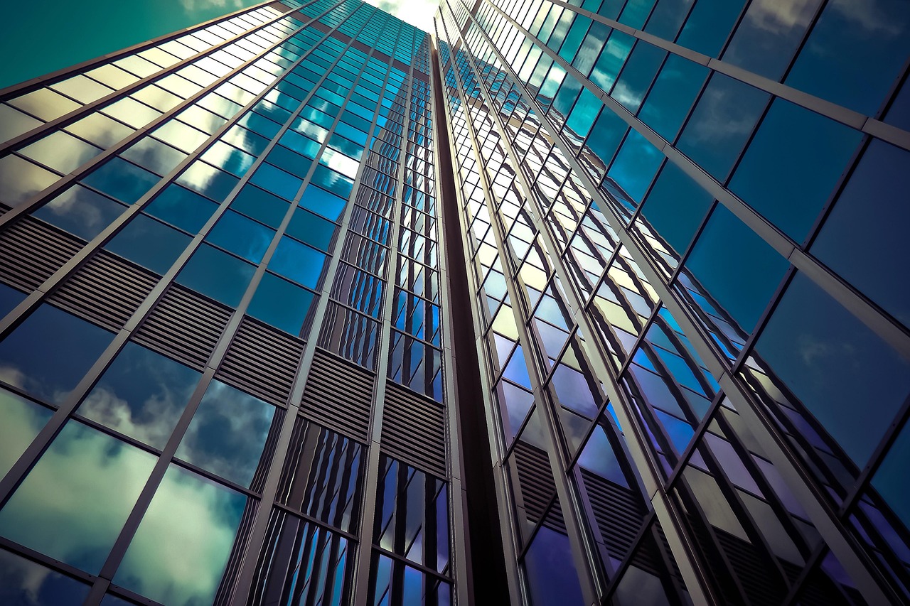 Banking institution building representing correspondent banking and financial institution services