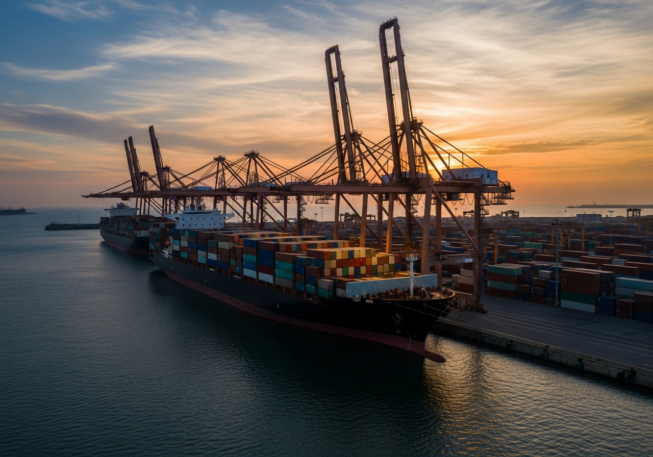 International trade finance and shipping at an African port